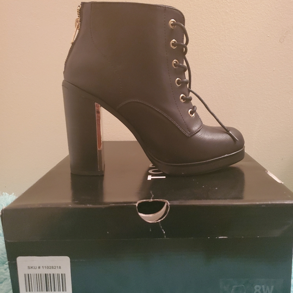 Torrid black and gold booties